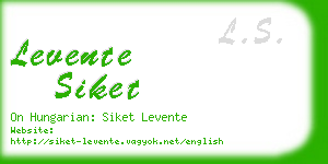 levente siket business card